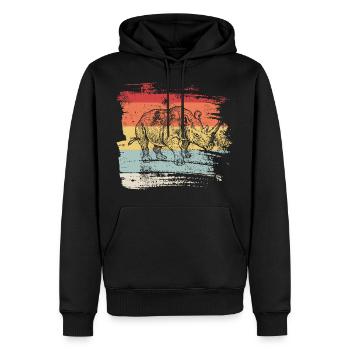 Nashorn Rhino Geschenk - Männer Premium Bio Hoodie - Schwarz - Vorne - Nico (187cm)
