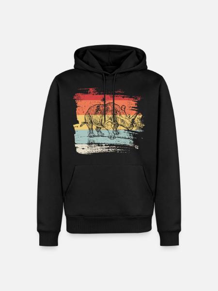 Nashorn Rhino Geschenk - Männer Premium Bio Hoodie - Schwarz