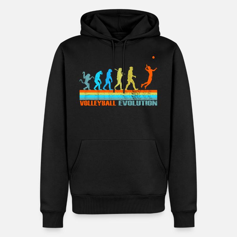 Volleyball Evolution cadeau rétro - Sweat à capuche Premium bio Homme - noir
