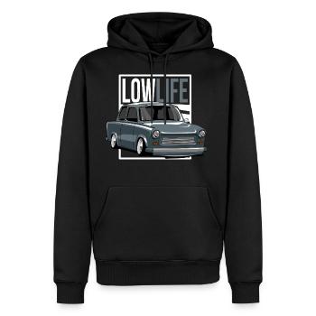Carton Basse Durée De Vie - Sweat à capuche Premium bio Homme - noir - Devant - Nico (187cm)