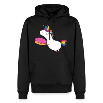 Unicorn Carnival Fool's Cap Carnival Donut - Sweat à capuche Premium bio Homme - noir - Devant - Nico (187cm)