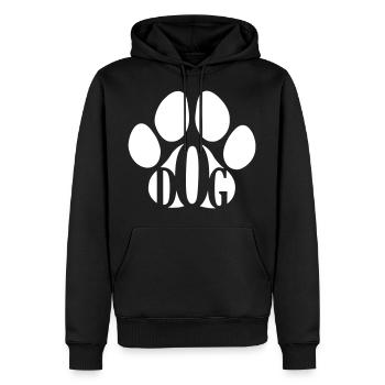 Chien, patte de chien, meilleur ami de l'homme - Sweat à capuche Premium bio Homme - noir - Devant - Nico (187cm)