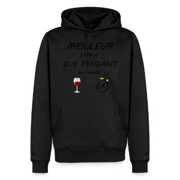 T-shirt motocross moto humour Apéro - Sweat à capuche Premium bio Homme - noir - Devant - Nico (187cm)