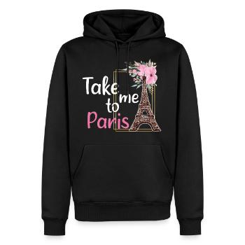Take Me To Paris France France Tour Eiffel - Sweat à capuche Premium bio Homme - noir - Devant - Nico (187cm)