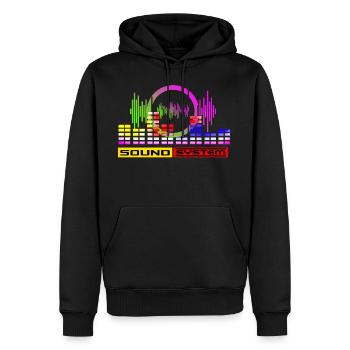 sound system music - Männer Premium Bio Hoodie - Schwarz - Vorne - Nico (187cm)