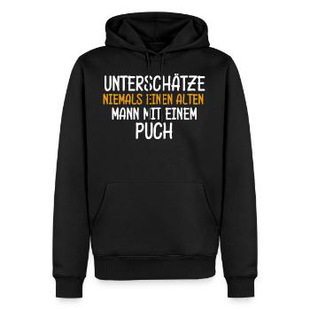 Alter Man Puch Moped Roller Osten Opa - Männer Premium Bio Hoodie - Schwarz - Vorne - Nico (187cm)