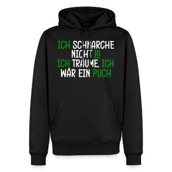 Schnarche Nicht Ich Träume Mofa Puch Geburtstag - Männer Premium Bio Hoodie - Schwarz - Vorne - Nico (187cm)