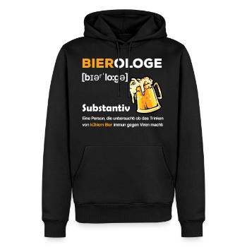 Bierologe kühles Bier Viren Virus lustiger Spruch - Männer Premium Bio Hoodie - Schwarz - Vorne - Nico (187cm)