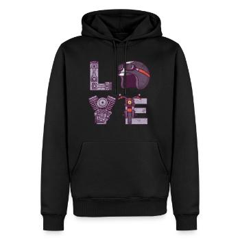 Love My Motorcycle - For Bikers Motorcycle - Men’s Premium Organic Hoodie - black - Front - Nico (187cm)