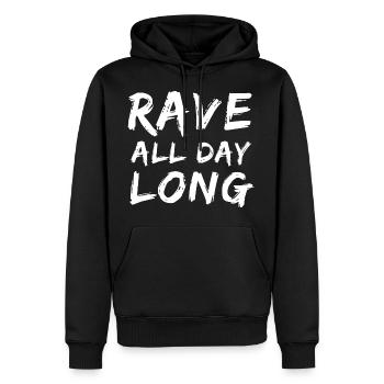 Raver / Rave / Gabber / Speedcore Raver Uptempo - Sweat à capuche Premium bio Homme - noir - Devant - Nico (187cm)