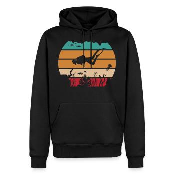 Ozean Tauchen Retro Taucher - Männer Premium Bio Hoodie - Schwarz - Vorne - Nico (187cm)
