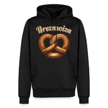 Brezensoiza - Brezel - Brezn - lecker - Männer Premium Bio Hoodie - Schwarz - Vorne - Nico (187cm)