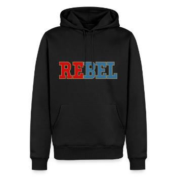 Rebel Portrait Révolution Leader Rebelle - Sweat à capuche Premium bio Homme - noir - Devant - Nico (187cm)