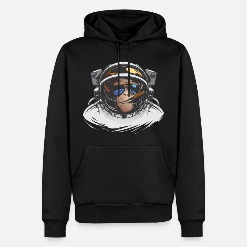SINGE ESPACE - Sweat à capuche Premium bio Homme - noir