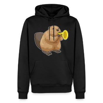 Beaver Musician Trompette Musique - Sweat à capuche Premium bio Homme - noir - Devant - Nico (187cm)