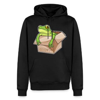 Carton grenouille - Sweat à capuche Premium bio Homme - noir - Devant - Nico (187cm)