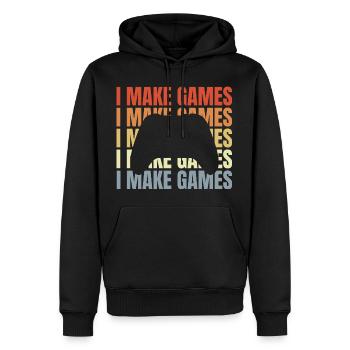 Dicton du développeur de jeux - Sweat à capuche Premium bio Homme - noir - Devant - Nico (187cm)