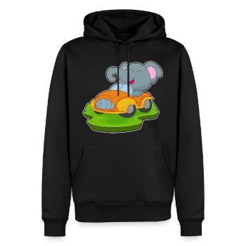 Voiture d’éléphant - Sweat à capuche Premium bio Homme - noir - Devant - Nico (187cm)