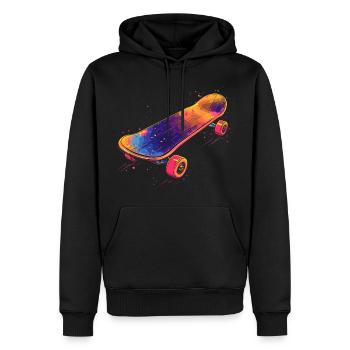 Skateboard Illustration - Männer Premium Bio Hoodie - Schwarz - Vorne - Nico (187cm)