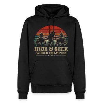Hide & Seek World Champion Bigfoot - Men’s Premium Organic Hoodie - black - Front - Nico (187cm)