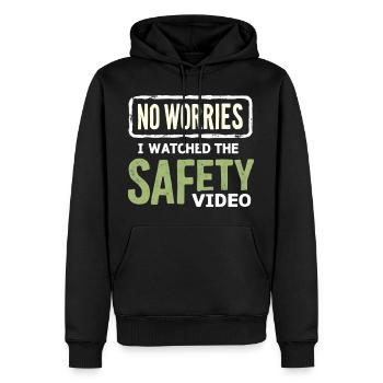 No Stress Safety Video Memes - Men’s Premium Organic Hoodie - black - Front - Nico (187cm)