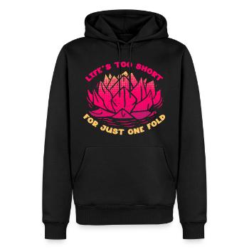 Origami Life's Too Short For Just One Fold - Men’s Premium Organic Hoodie - black - Front - Nico (187cm)