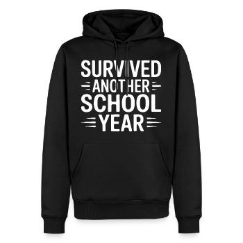 Survivre à un autre projet d’année scolaire - Sweat à capuche Premium bio Homme - noir - Devant - Nico (187cm)