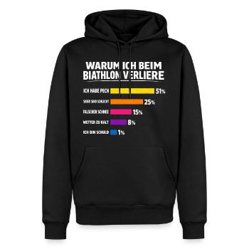 Biathlon Geschenk Für alle die verlieren - Männer Premium Bio Hoodie - Schwarz - Vorne - Nico (187cm)