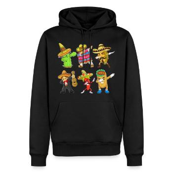 Cinco De Mayo Dabbing Charaktere Shirt - Männer Premium Bio Hoodie - Schwarz - Vorne - Nico (187cm)