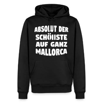 Mallorca Schönste - Männer Premium Bio Hoodie - Schwarz - Vorne - Nico (187cm)