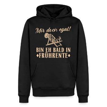 Altersteilzeit Liegestuhl Eh bald in Frührente - Männer Premium Bio Hoodie - Schwarz - Vorne - Nico (187cm)