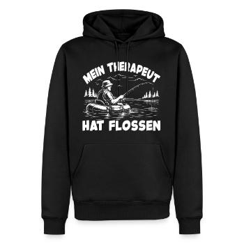 Lustiger Angelspruch - Männer Premium Bio Hoodie - Schwarz - Vorne - Nico (187cm)