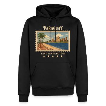 Paraguay Encarnación Vintage Reisemarke - Männer Premium Bio Hoodie - Schwarz - Vorne - Nico (187cm)