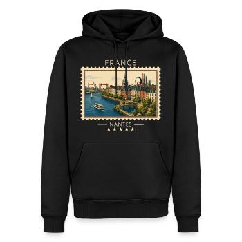 Frankreich Nantes Vintage Reisemarke - Männer Premium Bio Hoodie - Schwarz - Vorne - Nico (187cm)