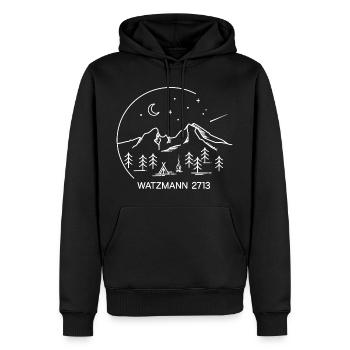 Watzmann Berg Überschreitung Finisher Sage Bayern - Männer Premium Bio Hoodie - Schwarz - Vorne - Nico (187cm)