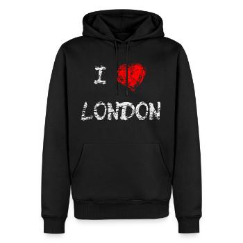 London Liebe Herz Stadt England - Männer Premium Bio Hoodie - Schwarz - Vorne - Nico (187cm)