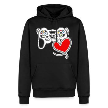 Spielkonsole Gamer Valentinstag Geschenk - Männer Premium Bio Hoodie - Schwarz - Vorne - Nico (187cm)