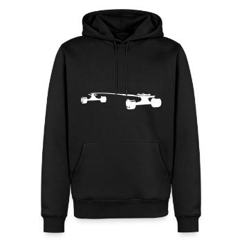 longboard - Männer Premium Bio Hoodie - Schwarz - Vorne - Nico (187cm)