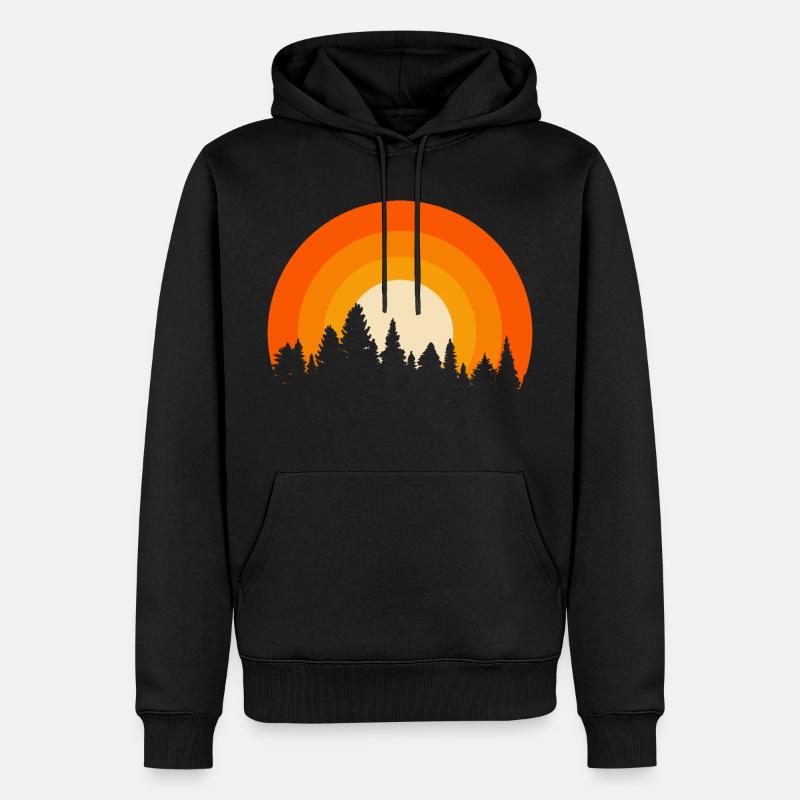 Retrowald Orange - Männer Premium Bio Hoodie - Schwarz