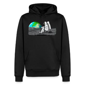 cosmos - Sweat à capuche Premium bio Homme - noir - Devant - Nico (187cm)
