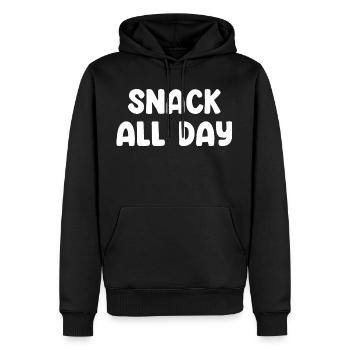 Snack All Day - Männer Premium Bio Hoodie - Schwarz - Vorne - Nico (187cm)