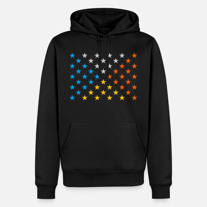 Sternen Farben Muster - Männer Premium Bio Hoodie - Schwarz