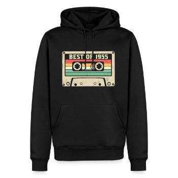 Das Beste aus 1955 Retro 70 Jahre 70. Geburtstag - Männer Premium Bio Hoodie - Schwarz - Vorne - Nico (187cm)