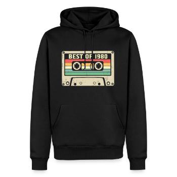 Das Beste aus 1980 Retro 45 Jahre 45. Geburtstag - Männer Premium Bio Hoodie - Schwarz - Vorne - Nico (187cm)