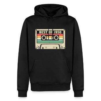 Das Beste von 1950 Retro 75 Jahre 75. Geburtstag - Männer Premium Bio Hoodie - Schwarz - Vorne - Nico (187cm)