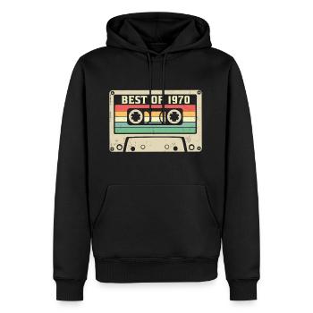 Das Beste aus 1970 Retro 55 Jahre 55. Geburtstag - Männer Premium Bio Hoodie - Schwarz - Vorne - Nico (187cm)