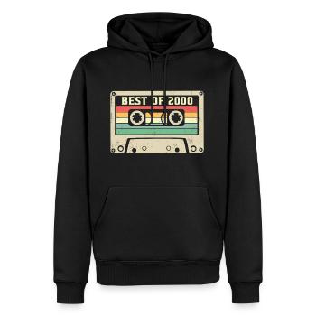Das Beste aus 2000 Retro 25 Jahre 25. Geburtstag - Männer Premium Bio Hoodie - Schwarz - Vorne - Nico (187cm)