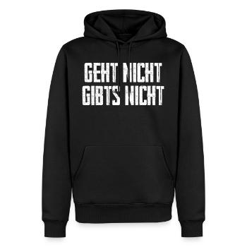 Geht Nicht Gibts Nicht - Männer Premium Bio Hoodie - Schwarz - Vorne - Nico (187cm)