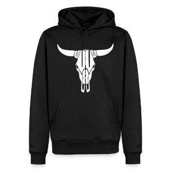Cow skull - Men’s Premium Organic Hoodie - black - Front - Nico (187cm)