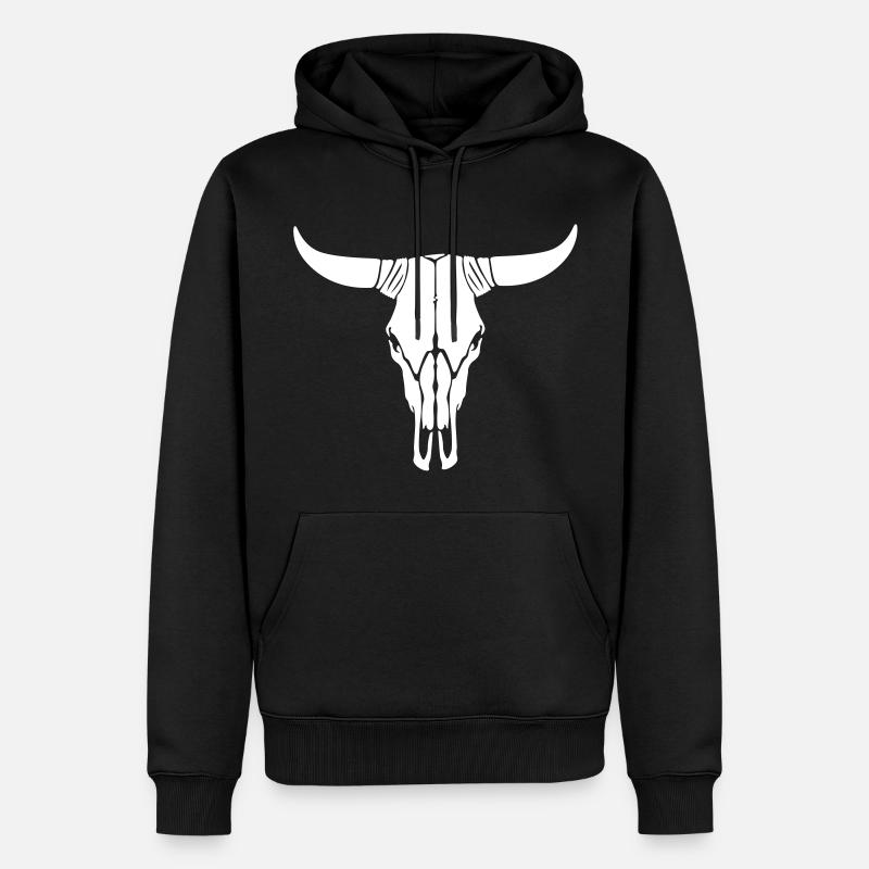 Crâne de vache - Sweat à capuche Premium bio Homme - noir